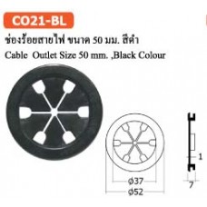 CO21-BL ช่องร้อยสายไฟ ขนาด 50 มม. สีดำ ช่องร้อยสายไฟ ช่องระบายอากาศ Cable Outlet and Ventilation Grill