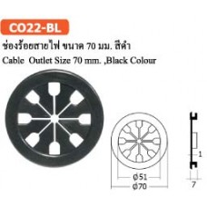 CO22-BL ช่องร้อยสายไฟ ขนาด 70 มม. สีดำ ช่องร้อยสายไฟ ช่องระบายอากาศ Cable Outlet and Ventilation Grill