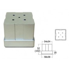 LEG06-10-4 ขาตู้พลาสติก 2"×2" สูง 10 ซม. พ่นสีบรอนด์ ขารองตู้พลาสติก Table and Furniture Base Fittings