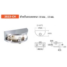 2S23-CH สำหรับกระจกหนา 10 มม. ,12 มม. สีนิเกิ้ล ปัดแฮร์ลาย อุปกรณ์รับชั้นกระจก Board Supports Glass Clamp