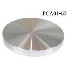 PCA01-60 แป้นอลูมิเนียมกลมยึดกระจก อุปกรณ์รับชั้นและน็อตตกแต่งยึดกระจก