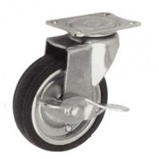 CI30GT-H-L ล้อยางกะทะแป้น 3" เบรค ลูกล้อเฟอร์นิเจอร์ Furniture Castors 