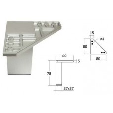 LEG02-4 ขาตู้เหลี่ยมพ่นสีนรอนด์เงิน ขารองตู้พลาสติก Table and Furniture Base Fittings