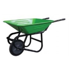 รถเข็นปูนโครงเชื่อมล้อเดี่ยว สีเขียว ล้อยางตัน Wheel Barrow Marton