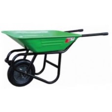 รถเข็นปูนโครงเชื่อมล้อเดี่ยว สีเขียว ล้อยางลม Wheel Barrow Marton