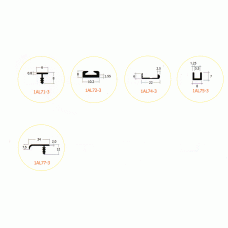 1AL72-3 คิ้วอลูมิเนียม Aluminium Tile Trim มือจับอลูมิเนียมโปร์ไฟล์ Aluminium Handle profile