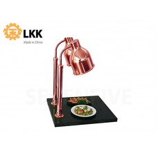 LKK1-E02-2-CPBLMBB- 2 LAMP FOOD CARVING STATION / BLACK COLOR MARBLE BASE COPPER COLOR LIGHT POST-LKK