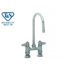 TS1-5F-4DLX05-FAUCET DECK MOUNT 4" CENTERS 5-1/2" SWIVEL GOOSENECK (5F-4DLX00+5SP-05)-T&S