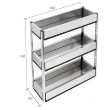 510016200  ชั้นวางอเนกประสงค์สแตนเลส 3 ชั้น สำหรับหน้าบาน 20 ซม.