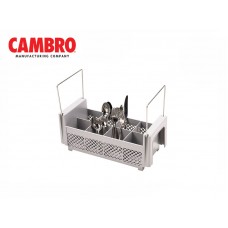 CAM1-8FB434-151-8 COMPARTMENT HALF FLATWARE BASKET W/HANDLES, SOFT GRAY-CAMBRO