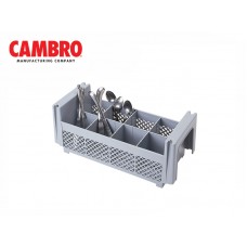 CAM1-8FBNH434-151-8 COMPARTMENT HALF FLATWARE BASKET NO HANDLE, SOFT GRAY-CAMBRO