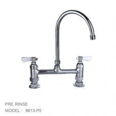 9813-P5 ก๊อกน้ำบอร์ดคู่ Faucet 8" Center Deck Mount 5" Spout Top Rinse