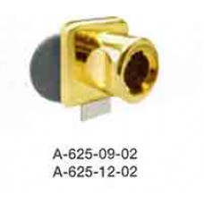 Downward-A-625-09-02 กุญแจล็อคหนีบกระจกด้านล่าง สำหรับบานคู่ สี Brass For 4-7Mm