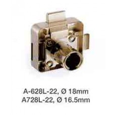 A-628L-22 กุญแจล็อคลิ้นชักด้านซ้ายแบบ 2 ทิศทาง ขนาด 18 มม. Two-Way Lock