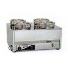 BM4E  Bain marie with 4 round pots & lids ROBAND เครื่องอุ่นอาหาร