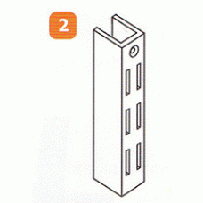 DAC-W-08K เสารับชั้นแบบฝังผนังคู่(เกาหลี) ชุบโครเมี่ยม ความยาว 240 ซม.