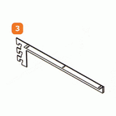 DAW-C3-16(L/R) แขนรับชั้นไม้รุ่น C แบบ 3เขี้ยว พับฉากซ้าย,ขวา ชุบโครเมี่ยม ความยาว 16 นิ้ว