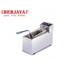 BER1-DF13-17-STAINLESS STEEL ELECTRIC DEEP FRYER (PREMIER) 1 TANK x 6 LITRE, 1 BASKET / 220V 2400W-BERJAYA