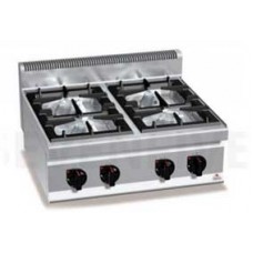 G7F4BP Stainless steel gas 4 burners counter with pilotflame BERTO'S เตาแก๊ส4หัว