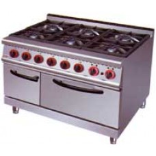 JZH-TQ-6 Gas Range 6 Burner and Cabinet JUSTA เตาแก๊ส6หัว