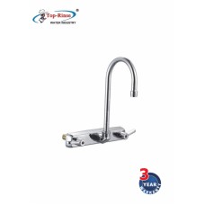 M98E-507SG03 ก๊อกน้ำคู่ปล้อง Wall Mounted Faucet with Swivel Gooseneck Top Rinse