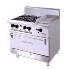 OB4GG1BWOL GAS COMBINATION OPEN BURNER W/GRIDDLE W/OVEN BERJAYA เตาแก๊ส4หัว