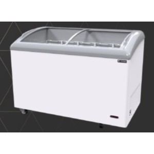 SNB-0335X ตู้แช่แข็งฝากระจกโค้งบานสไลด์ CURVED GLASS FREEZER ความจุ 356/263L SANDEN 