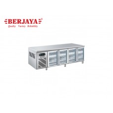 BER1-B4D/C8/7/SM/L(750)-4 DOOR REFRIGERATED BARLINE WITHOUT BACKSPLASH SILVER MATT-BERJAYA