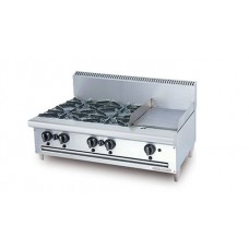 GAS COMBINATION OPEN 4 BURNERS W/GRIDDLE-BERJAYA