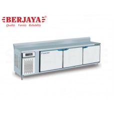 BER1-BS3D/F7/BL-7FT 3 DOOR COUNTER FREEZER-BLOWER SYSTEM W/BACKSPLASH W/LEG-BERJAYA