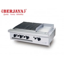 BER1-CB3BGG1B-GAS COMBINATION CHAR BROILER GRIDDLE TABLE TOP-BERJAYA