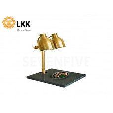 LKK1-E01-2-GDBLMBB-2 LAMP FOOD CARVING STATION / BLACK COLOR MARBLE BASE GOLDEN COLOR LIGHT POST-LKK