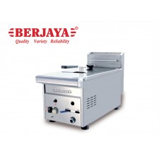 BER1-GDF12-STAINLESS STEEL GAS DEEP FRYER TABLE TOP 1 TANK x 7 LITRE, 1 BASKET 22,000 BTU/HR-BERJAYA