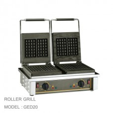GED20 เครื่องทำวาฟเฟิล Double electric waffle iron liege 4x6 squares ROLLER GRILL