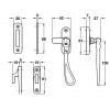 970.02.801 กลอนล็อคหน้าต่างแบบก้านโยก Casement fastener Hafele