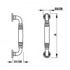 903.08.181 มือจับหน้าต่าง Window grip handle ขนาด 123 มม Hafele