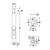 911.62.921 กลอนฝัง Lever action flush bolt Hafele