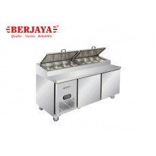 BER1-BS2D/PCF6/Z(760)-2 DOORS PIZZA COUNTER FREEZER-SOLID DOOR-Z HANDLE BLOWER SYSTEM-8-BERJAYA