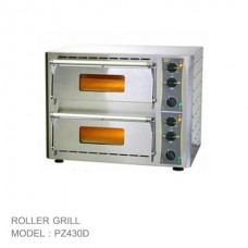 PZ430D เครื่องเตาอบไฟฟ้า2ชั้น ELEC PIZZA OVEN WITH FIRE STONE - DOUBLE DOOR, 380V 6000W. ROLLER GRIL