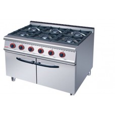 JTA1-JZH-RA-6-GAS RANG WITH 6-BURNER & CABINET-JUSTA