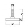 PL28-CH Ø43 มม. เกลียว M8 ขาปรับระดับ Table Base Adjust