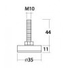 PL29-CH Ø35 มม. เกลียว M10 ขาปรับระดับ Table Base Adjust