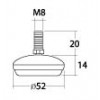 PL31-CH Ø52 มม. เกลียว M8(ปรับได้) ขาปรับระดับ Table Base Adjust