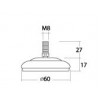 PL32-CH Ø60 มม. เกลียว M8(ปรับได้) ขาปรับระดับ Table Base Adjust