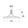 PL33-BL Ø72 มม. เกลียว M10(ปรับได้) ขาปรับระดับ Table Base Adjust