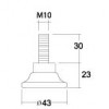 PL34-BL Ø43 มม. เกลียว M10 ขาปรับระดับ Table Base Adjust