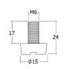 PL01-6-15 ขาปรับผ่าร่อง(เล็ก) ขาปรับระดับ Table Base Adjust