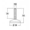 PL04-8-30 ขาปรับระดับ ø 38 มม. ขาปรับระดับ Table Base Adjust