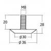 PL06-BL ขาปรับระดับ ø 36 มม. ขาปรับระดับ Table Base Adjust