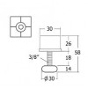 PL07-WH-1 ขาโต๊ะพับสีขาว ø 30 มม. ขาปรับระดับ Table Base Adjust